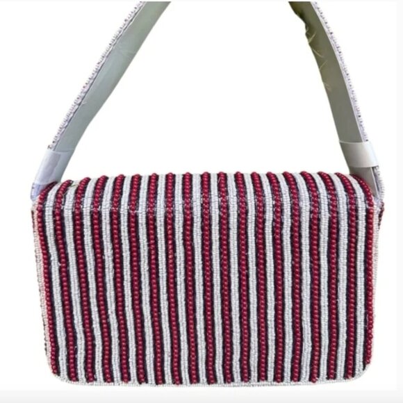 New York NYC Skyline Yellow Taxi Beaded Bag Handmade in India Viral Tik Tok NWT - Picture 2 of 6